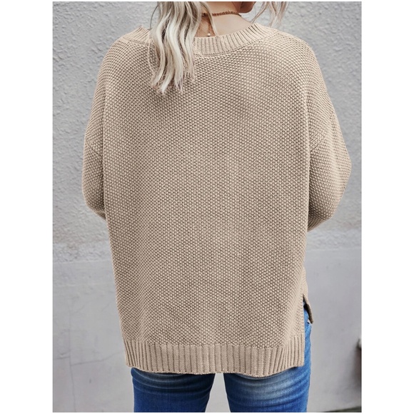 Cozy Button up Knit Oversized Sweater Top - Picture 4 of 4